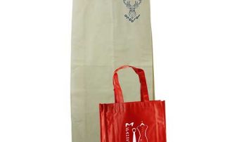 set bolsas + plastificada roja portatrage beije con impresiones